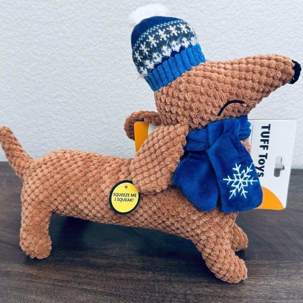 Dachshund Dog Winter Holiday Snowflake Pet Squeaky Toy